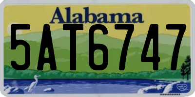 AL license plate 5AT6747