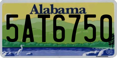 AL license plate 5AT6750