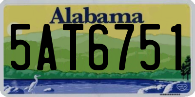 AL license plate 5AT6751