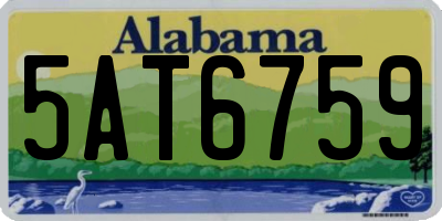 AL license plate 5AT6759