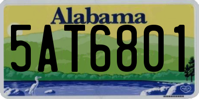 AL license plate 5AT6801