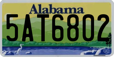 AL license plate 5AT6802