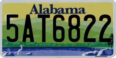 AL license plate 5AT6822