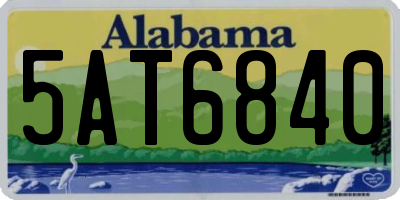 AL license plate 5AT6840