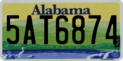 AL license plate 5AT6874