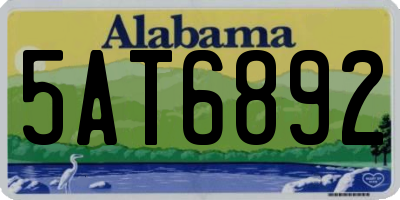 AL license plate 5AT6892