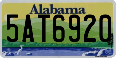 AL license plate 5AT6920