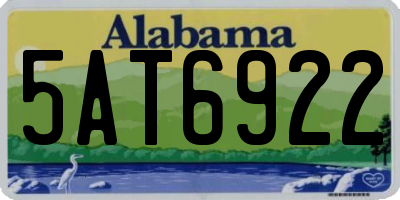 AL license plate 5AT6922