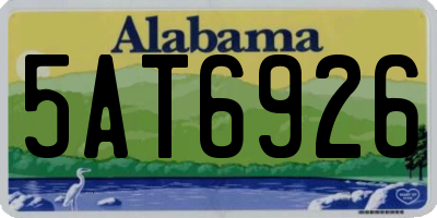 AL license plate 5AT6926