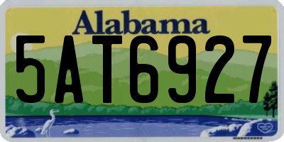 AL license plate 5AT6927