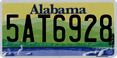 AL license plate 5AT6928