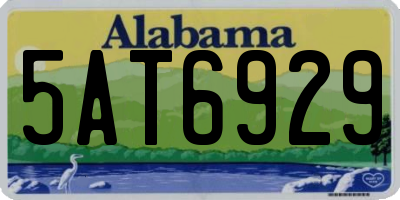 AL license plate 5AT6929