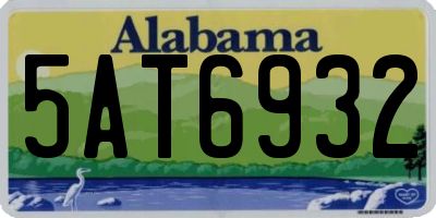 AL license plate 5AT6932