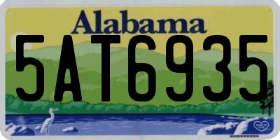AL license plate 5AT6935