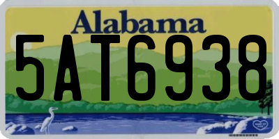 AL license plate 5AT6938