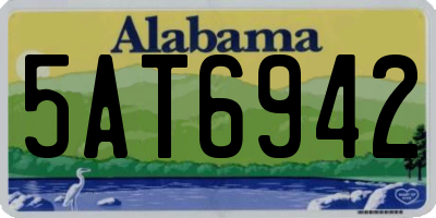 AL license plate 5AT6942