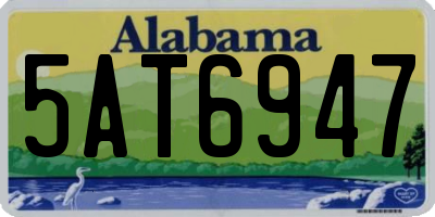 AL license plate 5AT6947