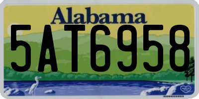 AL license plate 5AT6958
