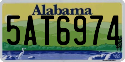 AL license plate 5AT6974