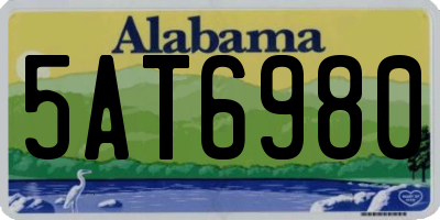 AL license plate 5AT6980