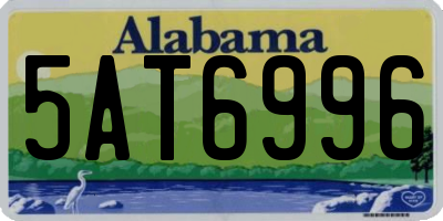 AL license plate 5AT6996