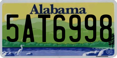 AL license plate 5AT6998