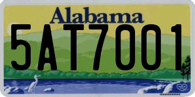 AL license plate 5AT7001