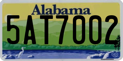 AL license plate 5AT7002