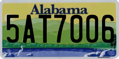AL license plate 5AT7006