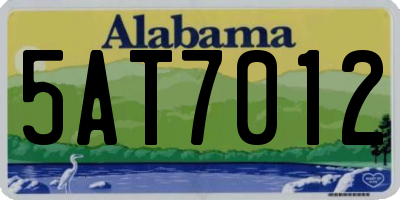 AL license plate 5AT7012
