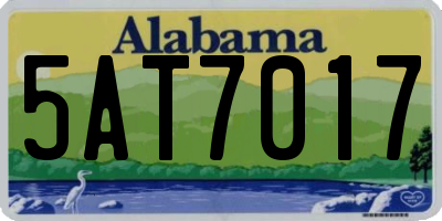 AL license plate 5AT7017