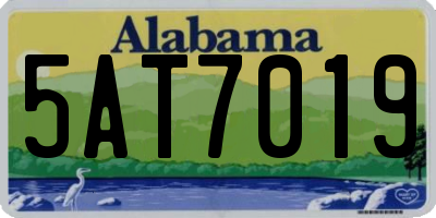 AL license plate 5AT7019