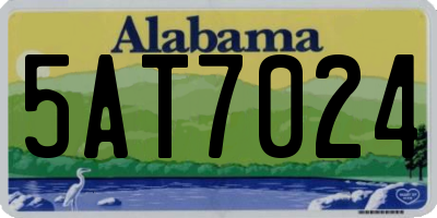 AL license plate 5AT7024