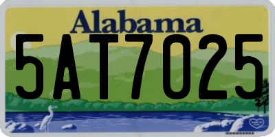 AL license plate 5AT7025