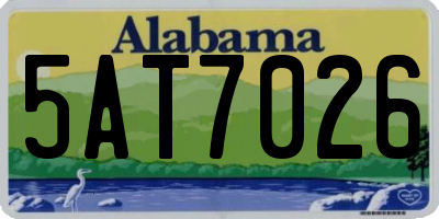 AL license plate 5AT7026