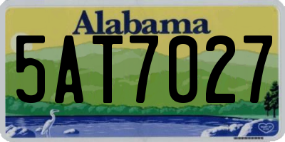 AL license plate 5AT7027