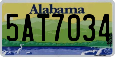 AL license plate 5AT7034