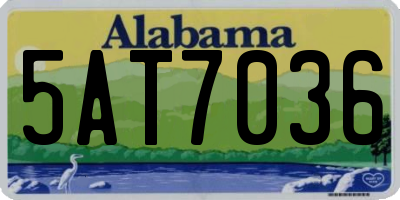 AL license plate 5AT7036