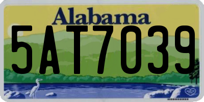 AL license plate 5AT7039
