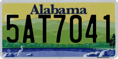 AL license plate 5AT7041
