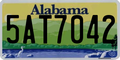 AL license plate 5AT7042