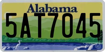 AL license plate 5AT7045