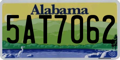 AL license plate 5AT7062