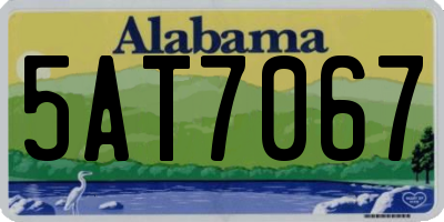 AL license plate 5AT7067