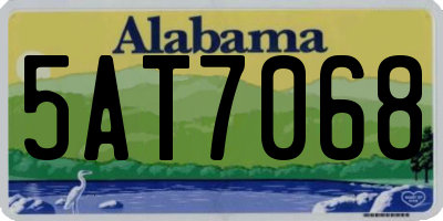AL license plate 5AT7068