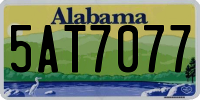 AL license plate 5AT7077