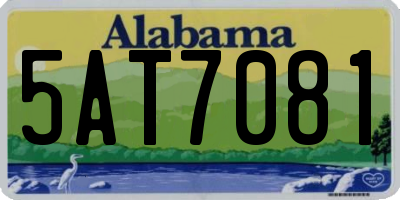 AL license plate 5AT7081