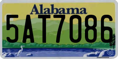 AL license plate 5AT7086