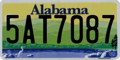 AL license plate 5AT7087
