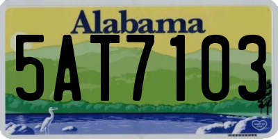 AL license plate 5AT7103